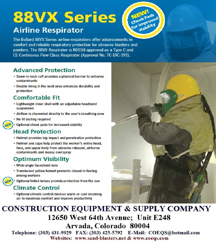 BULLARD 88VX3230 SANDBLAST HELMET REPLACEMENT CONSTANT FLOW INLET AND BELT F30 
